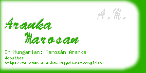 aranka marosan business card
