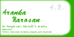 aranka marosan business card